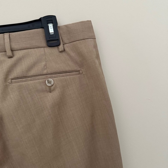 NEW 6 East 36 Loro Piana Tan 100% Extrafine Merino Wool Flat Front Dress Pants - Picture 8 of 12